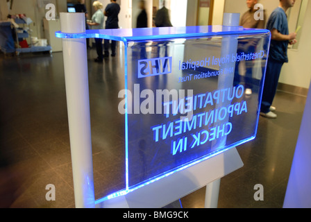 A touch screen unit at Chesterfield Royal Hospital, Uk, 2009. Stock Photo