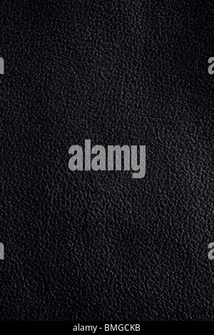 Black leather texture background closeup Stock Photo