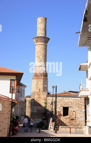 Turkey Antalya - the Broken Minaret of the ancient Korkut Mosque Stock Photo