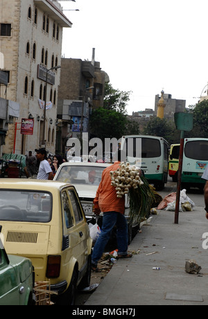 street scene near souk goma (friday market), street market, Southern Cemeteries, Khalifa district ,cairo Stock Photo
