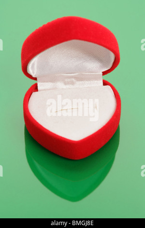 Red Heart Shaped Jewel Box close up Stock Photo