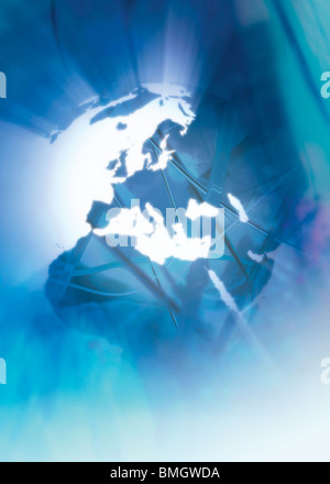 Earth glowing Stock Photo