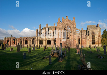 Melrose Abbey, Melrose, Borders Region, Scotland Stock Photo