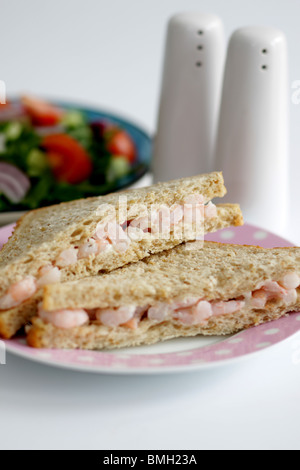 Prawn Sandwich in Oatmeal Bread Stock Photo