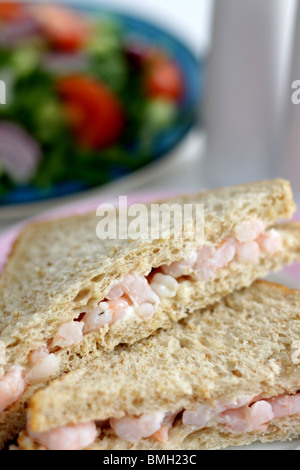 Prawn Sandwich in Oatmeal Bread Stock Photo