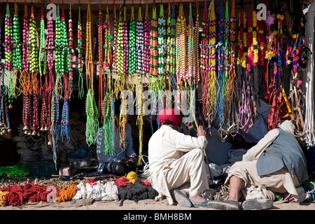 Camel bridles shop. Nagaur. Rajasthan. India Stock Photo