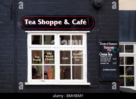 Old English Tea Room shop window, England, UK Stock Photo