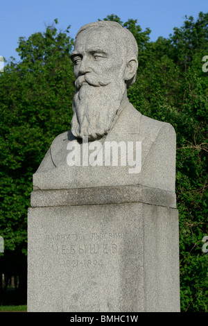 Statue of the Russian mathematician Pafnuty Chebyshev (1821-1894) at the Lomonosov Moscow State University in Moscow, Russia Stock Photo