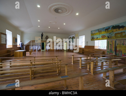 New Lanark - Robert Owen's utopian industrial village in Scotland. The Schoolroom. Stock Photo