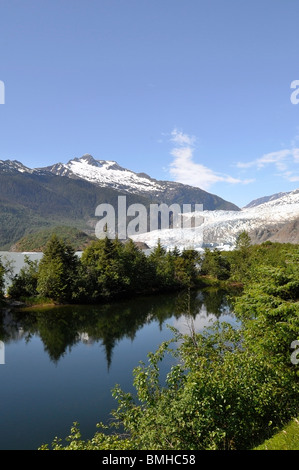 View of Mendenhall Glacier, Juneau, Alaska. Stock Photo