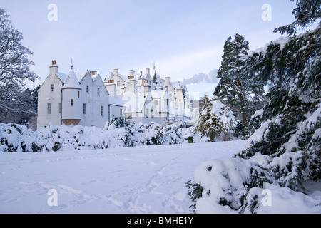 Blair Atholl Castle, winter Snow, Ice, Perthshire, Scotland, December 2009 Stock Photo