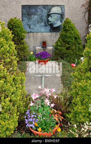 Graveside of the singer and poet Anton Guenther in Bozi Dar, Czech Republic Stock Photo