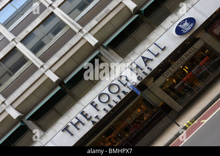 Extreme angled aspect of The Food Hall at Selfridges in Orchard Street off Portman Square, London. Stock Photo