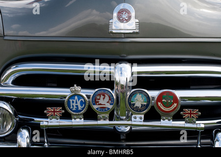 A Collection of Car Badges on the Grill of a Triumph Standard 10 Stock ...