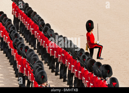 The Queen's Birthday Parade, also known as the Trooping of the Colour, held annually at Horse Guards Whitehall, London. UK. Stock Photo