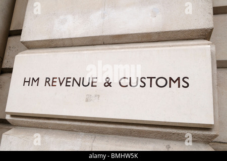 HM Revenue & Customs sign, Whitehall, London, England, UK