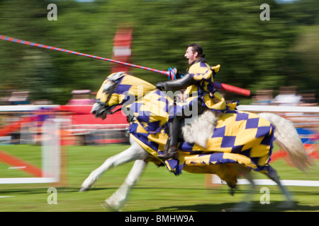 Knight Charging on Horseback Stock Photo