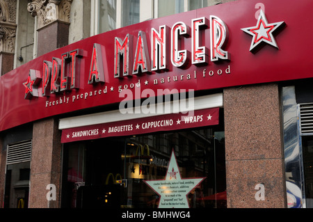 Pret A Manger cafe near Leicester Square, London, England, UK Stock Photo
