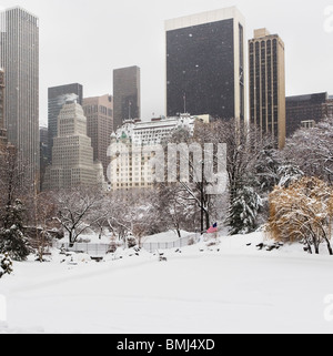 Central Park in winter Stock Photo