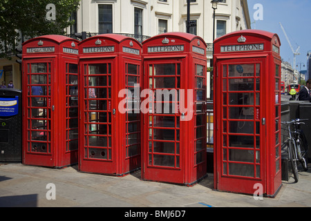 Red telephone boxes in London Stock Photo