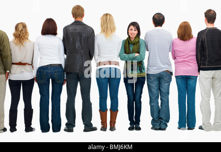 People in a line Stock Photo