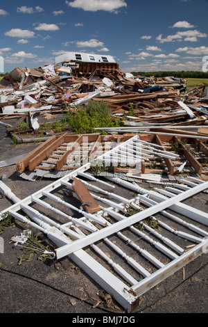 Dundee, Michigan - A house destroyed by a tornado. Stock Photo
