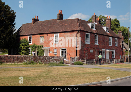 View from outside the grounds of Jane Austen's House Museum, in the picturesque village of Chawton, Hampshire, UK. Stock Photo