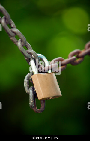 padlock on a chain Stock Photo