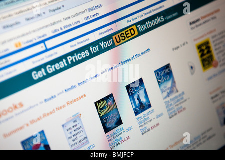Close up of a computer monitor / screen showing the Amazon website Stock Photo