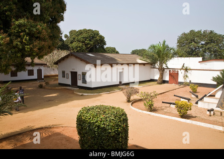 Africa, West Africa, Benin, Ouidah. Canons in courtyard within Musee D'Histoire (History Museum) Stock Photo