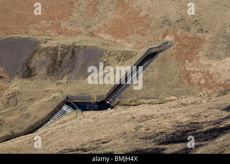 Culvert feeding Dove Stone Reservoir Greenfield Lancashire England Stock Photo