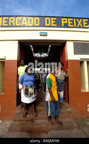 Fish Market in Mindelo, Sao Vicente, Cape Verde Islands Stock Photo