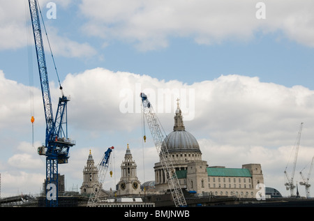 Construction around St Paul's Cathedral, London Stock Photo