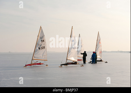 ice boats in The Netherlands, Gouwzee between Edam and Marken Holland ...