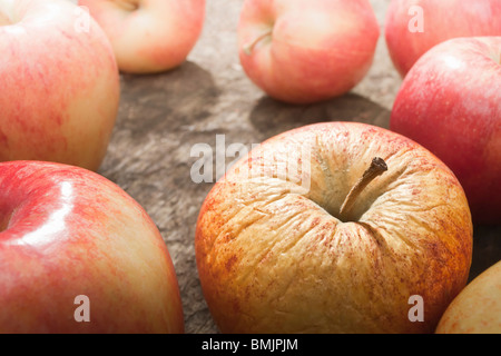 Apple with bad skin Stock Photo