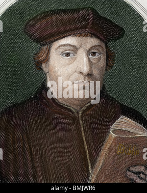 Martin Luther, (Eisleben, 1483, Eisleben, 1546). German reformer. Portrait. Stock Photo