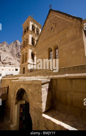 Great Basilica of the Transfiguration  in the Holy Monastery of St. Catherine at Mount Sinai, South Sinai, Egypt Stock Photo