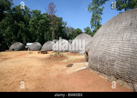 Beehive huts, Mlilwane Wildlife Sanctuary, Swaziland. Stock Photo