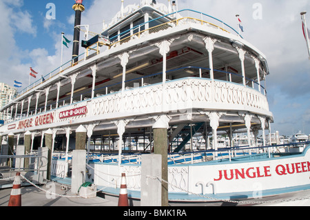 Jungle Queen restaurant boat  for dinner cruises in Fort Lauderdale, Florida, USA Stock Photo