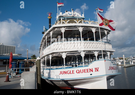 Jungle Queen restaurant boat  for dinner cruises in Fort Lauderdale, Florida, USA Stock Photo