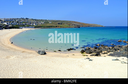 a peaceful scene at porthmeor beach in st.ives, cornwall, uk Stock Photo