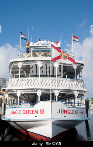 Jungle Queen restaurant boat  for dinner cruises in Fort Lauderdale, Florida, USA Stock Photo