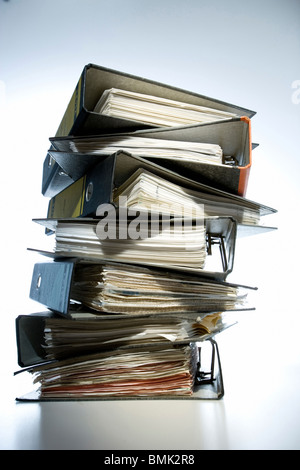 Pile of files in binders Stock Photo