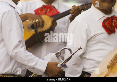 Close up of Mexican Mariachi and their instruments Stock Photo