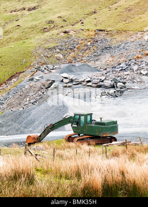 Digger at the Honister Pass Slate Mine The Lake District England UK Stock Photo