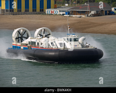 Hovertravel hovercraft leaving Southsea Hampshire England UK for Ryde Isle of Wight Stock Photo