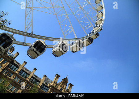 The Manchester Wheel at Exchange Square, Greater Manchester, Lancashire, North-West england Stock Photo