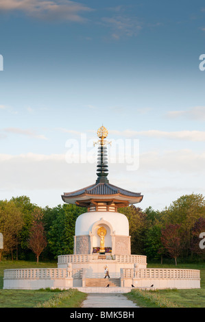 Peace Pagoda Milton Keynes Buckinghamshire England Stock Photo
