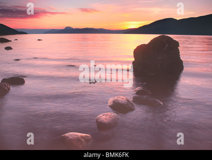 Sunset over Loch Ness from Dores Stock Photo