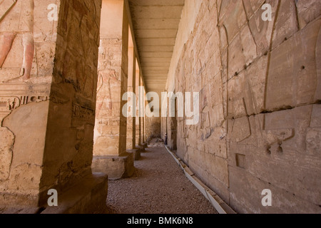 Bas-reliefs on the portico of the Temple of Seti I, Abydos, Sohag, Egypt Stock Photo